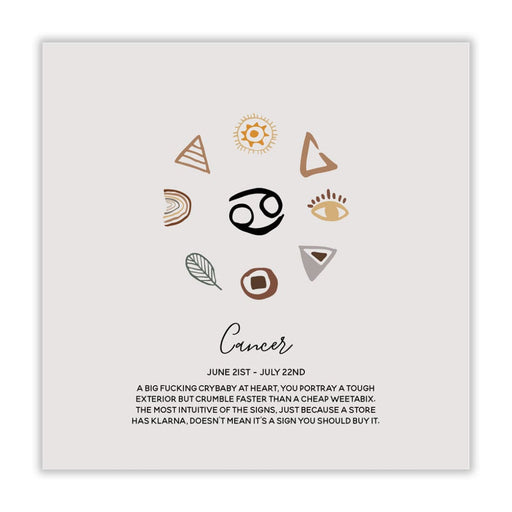 Cancer Boho Astrology Birthday Card - Greeting & Note Cards