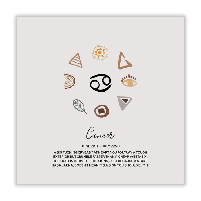 Cancer Boho Astrology Birthday Card - Greeting & Note Cards