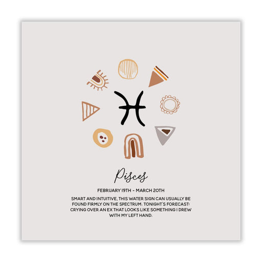 Pisces Boho Astrology Birthday Card - Greeting & Note Cards