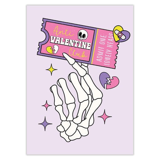 Ticket To Anti Valentines Club Card - Greeting & Note Cards