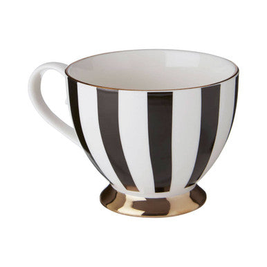 Duchess Black and White Monogram Mug, K