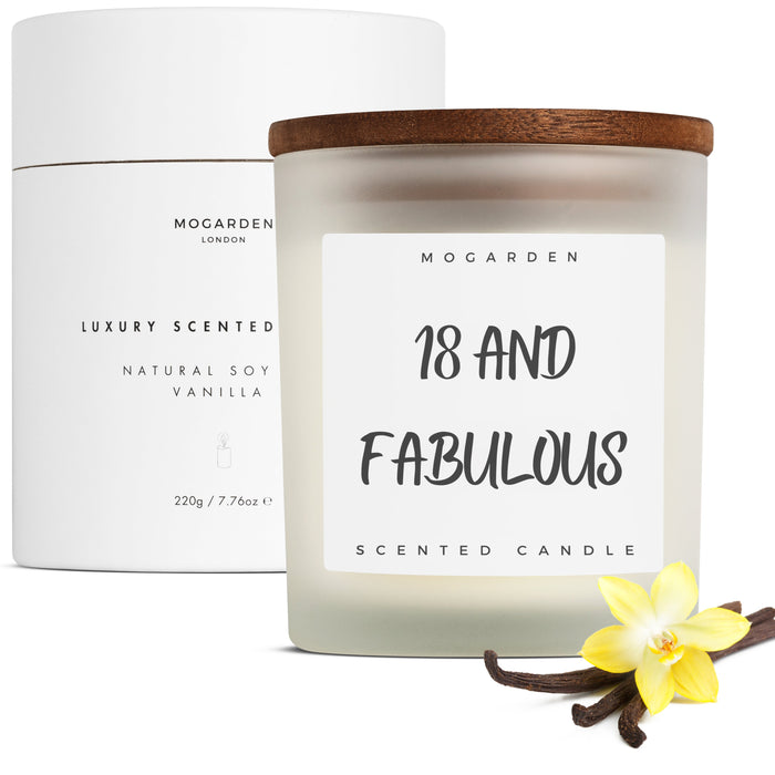 18th Birthday Candle - Luxury Vanilla Soy 220g | 18th Birthday Gift