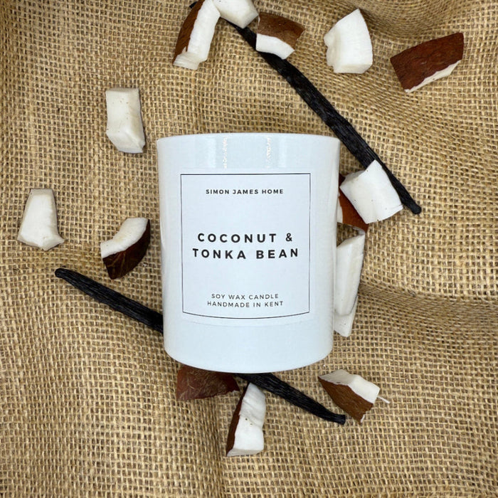 Coconut & Tonka Bean Candle - Handmade Soy Wax - Luxurious Coconut Candle