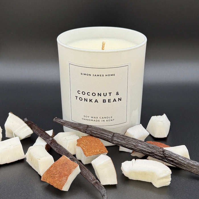 Coconut & Tonka Bean Candle - Handmade Soy Wax - Luxurious Coconut Candle