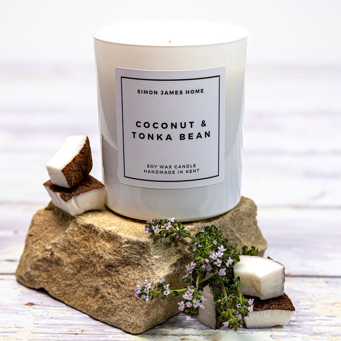 Coconut & Tonka Bean Candle - Handmade Soy Wax - Luxurious Coconut Candle