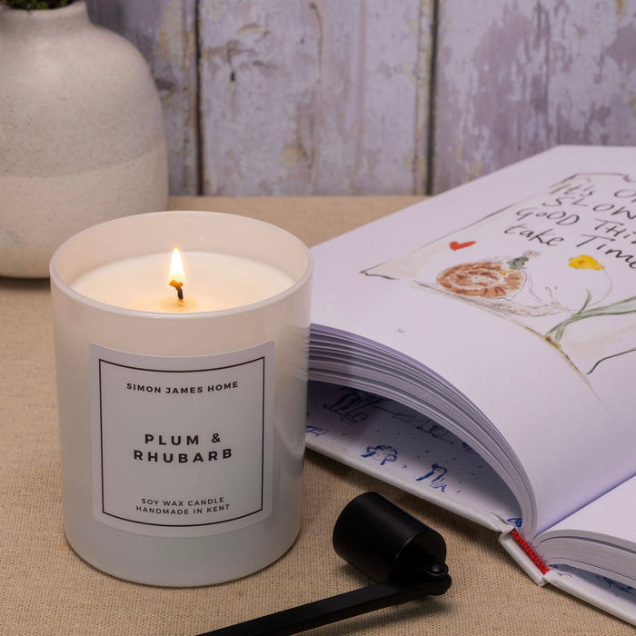 Plum & Rhubarb Candle - Handmade Soy Wax