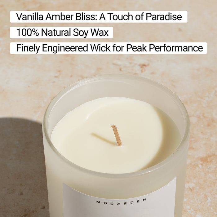 Luxury Vanilla Candle - Vanilla Amber Floral Soy 220g | Scented Candle Gift