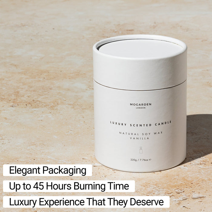 Luxury Vanilla Candle - Vanilla Amber Floral Soy 220g | Scented Candle Gift