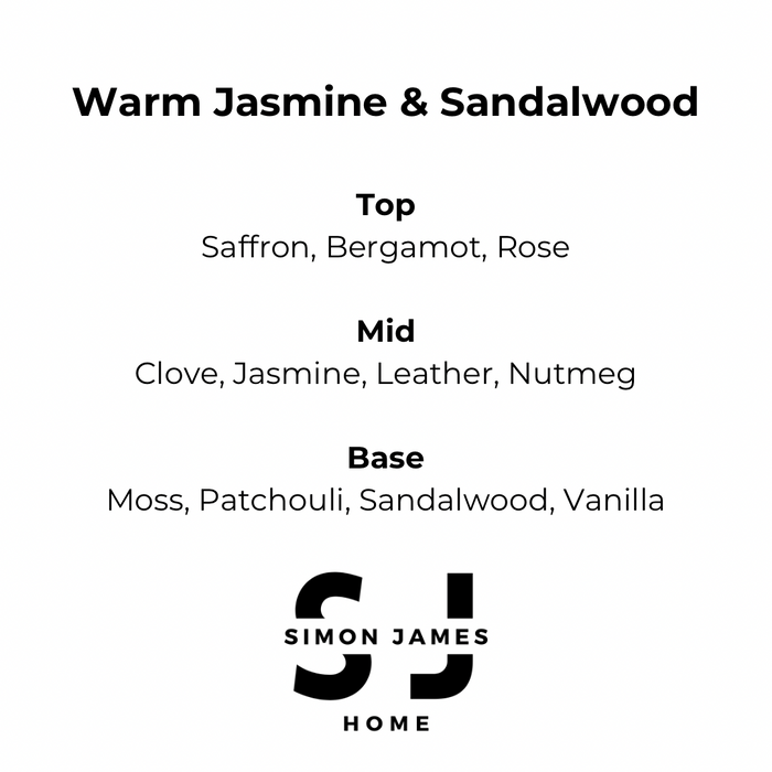 Warm Jasmine & Sandalwood Candle - Handmade Soy Wax