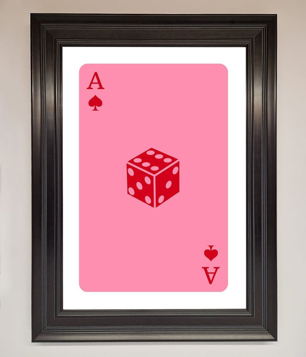 Ace Of Spades Poker Pink Framed Wall Art - Hi Society
