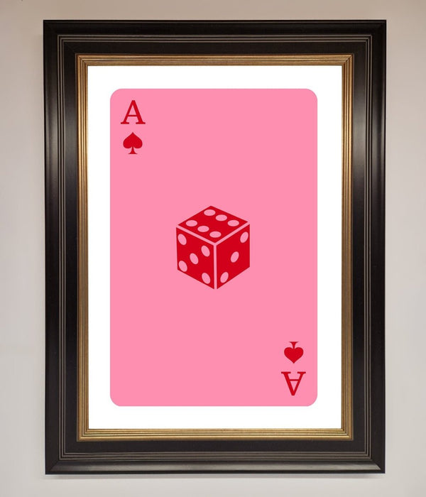Ace Of Spades Poker Pink Framed Wall Art - Hi Society