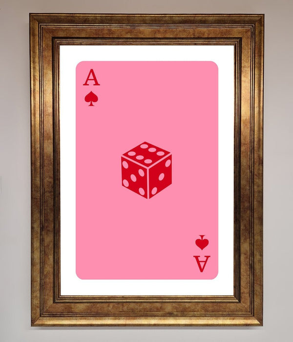 Ace Of Spades Poker Pink Framed Wall Art - Hi Society