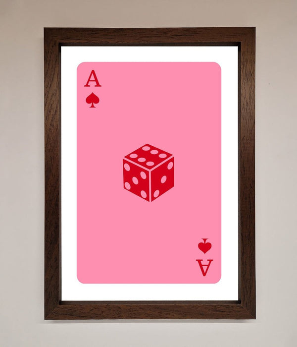Ace Of Spades Poker Pink Framed Wall Art - Hi Society