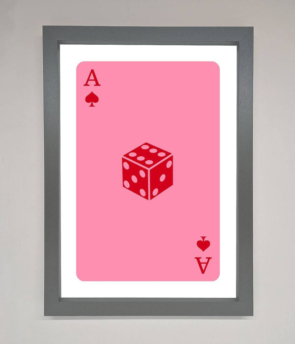 Ace Of Spades Poker Pink Framed Wall Art - Hi Society