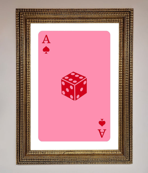 Ace Of Spades Poker Pink Framed Wall Art - Hi Society