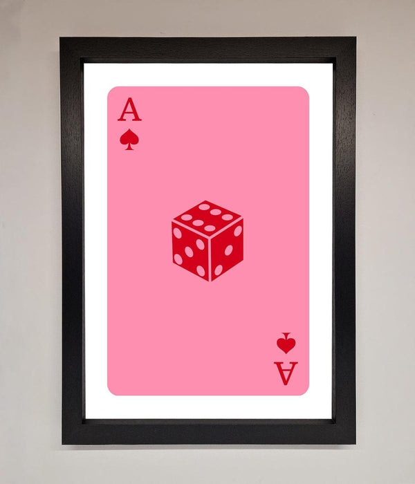 Ace Of Spades Poker Pink Framed Wall Art - Hi Society