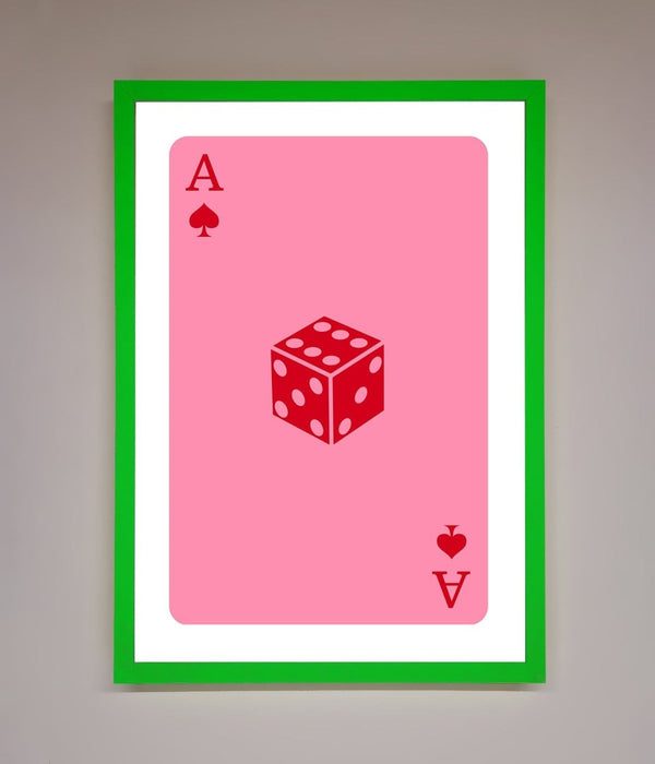 Ace Of Spades Poker Pink Framed Wall Art - Hi Society