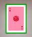 Ace Of Spades Poker Pink Framed Wall Art - Hi Society
