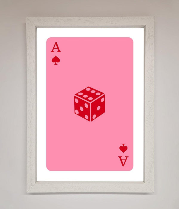 Ace Of Spades Poker Pink Framed Wall Art - Hi Society