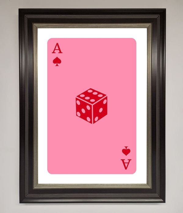 Ace Of Spades Poker Pink Framed Wall Art - Hi Society