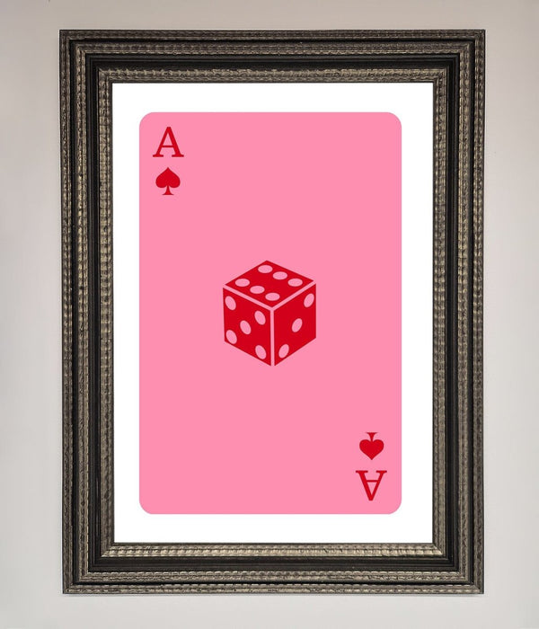 Ace Of Spades Poker Pink Framed Wall Art - Hi Society