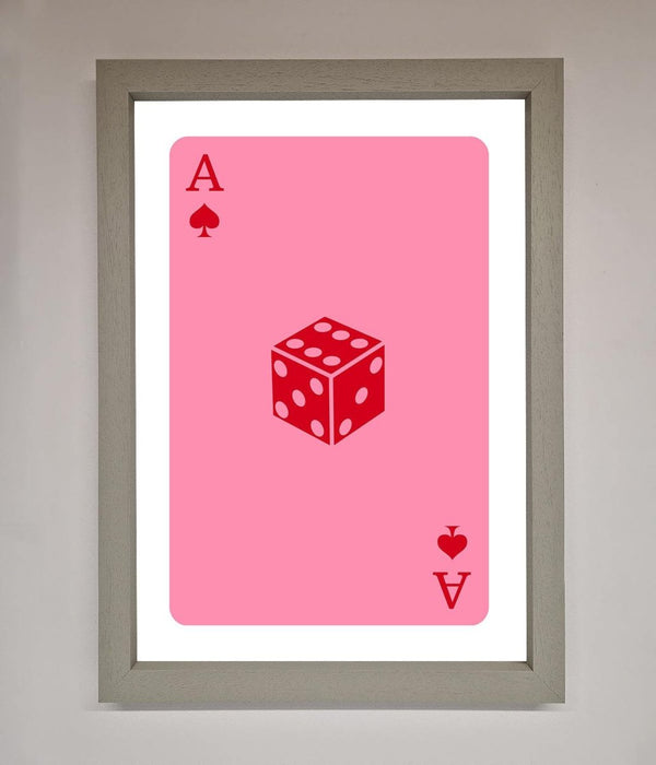 Ace Of Spades Poker Pink Framed Wall Art - Hi Society