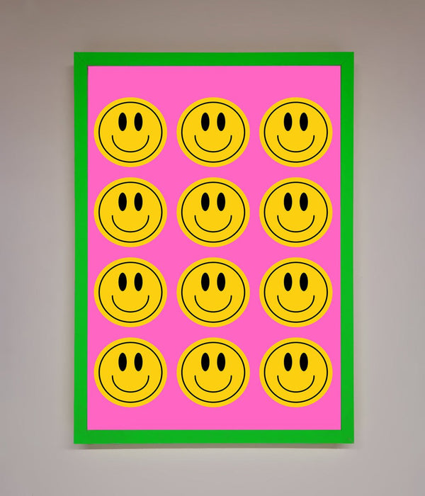 Acid Smile Faces Framed Poster - Hi Society