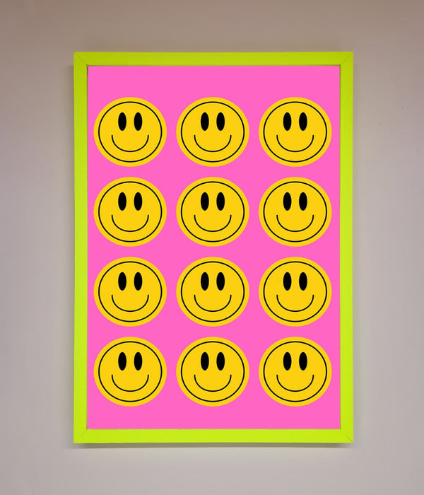 Acid Smile Faces Framed Poster - Hi Society