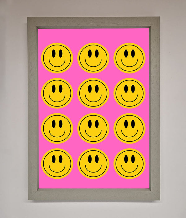 Acid Smile Faces Framed Poster - Hi Society