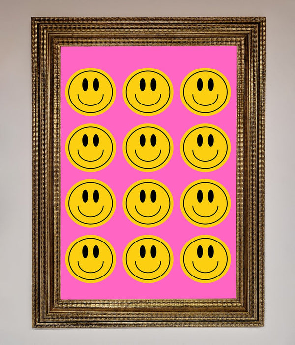 Acid Smile Faces Framed Poster - Hi Society