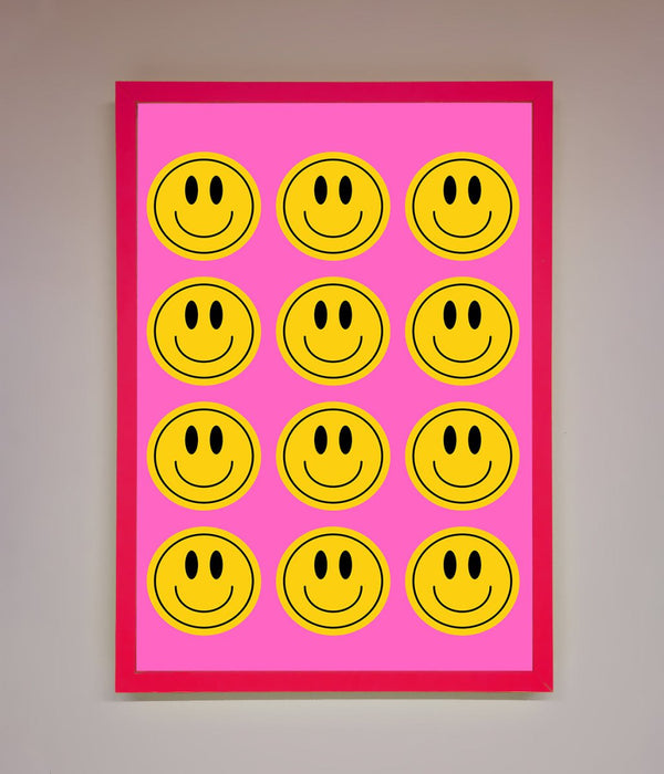 Acid Smile Faces Framed Poster - Hi Society