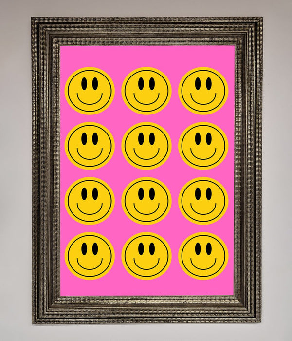 Acid Smile Faces Framed Poster - Hi Society