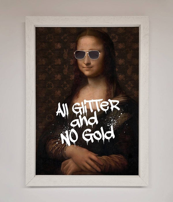 All Glitter No Gold Mona Lisa Framed Print - Hi Society