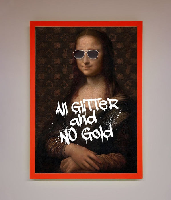 All Glitter No Gold Mona Lisa Framed Print - Hi Society