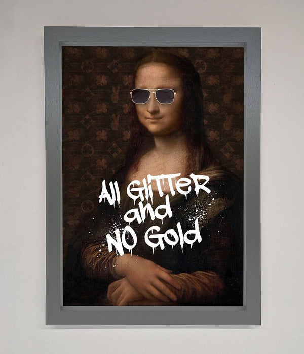 All Glitter No Gold Mona Lisa Framed Print - Hi Society