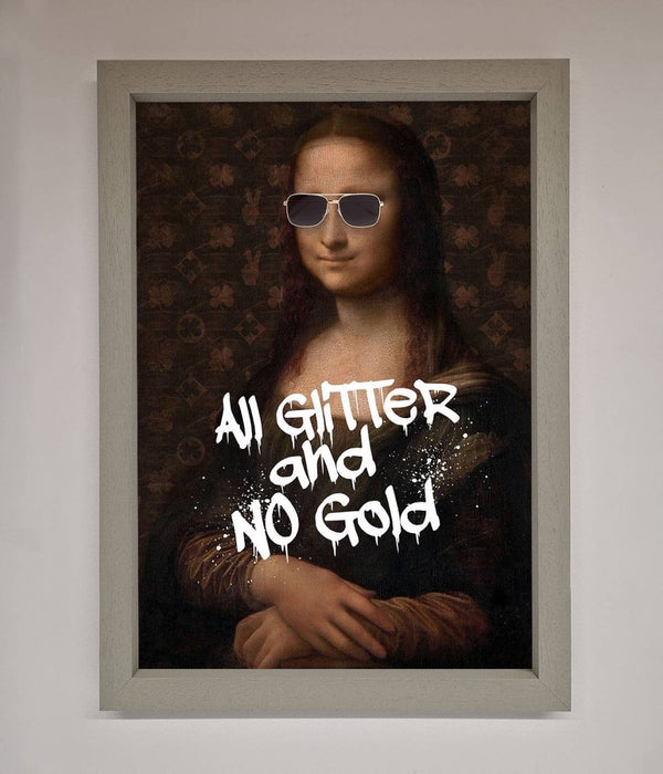 All Glitter No Gold Mona Lisa Framed Print - Hi Society