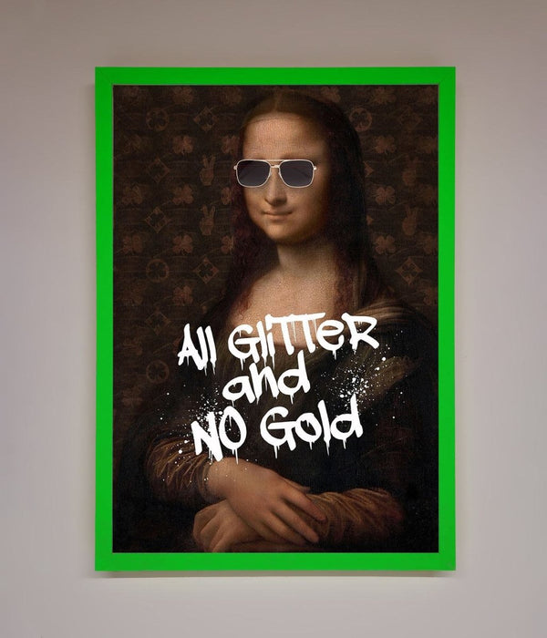 All Glitter No Gold Mona Lisa Framed Print - Hi Society