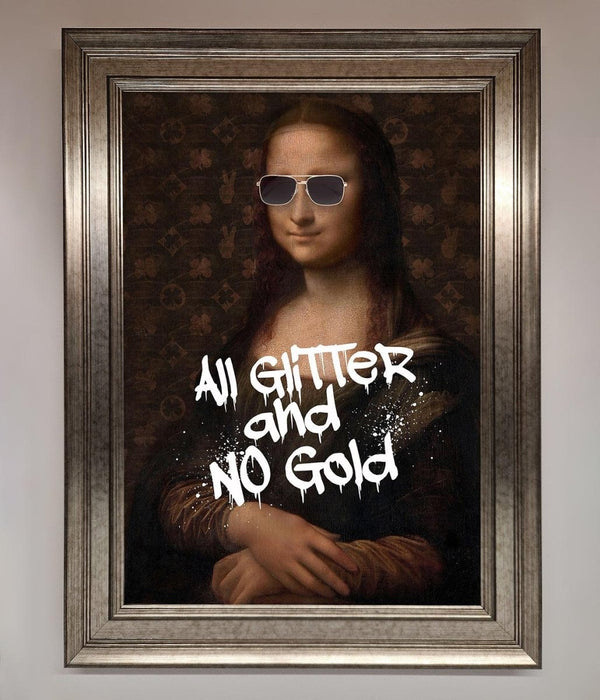 All Glitter No Gold Mona Lisa Framed Print - Hi Society