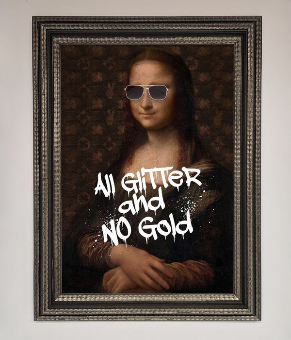 All Glitter No Gold Mona Lisa Framed Print - Hi Society