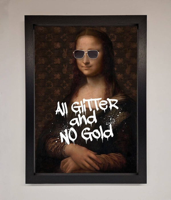 All Glitter No Gold Mona Lisa Framed Print - Hi Society