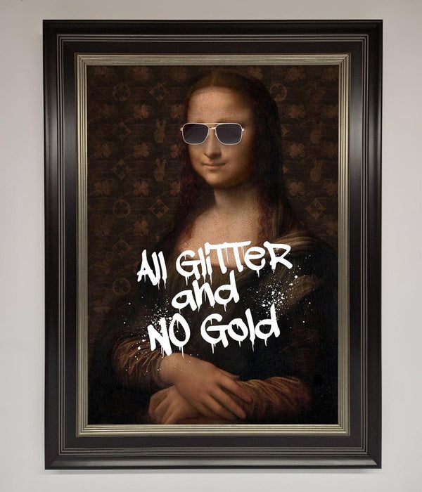 All Glitter No Gold Mona Lisa Framed Print - Hi Society