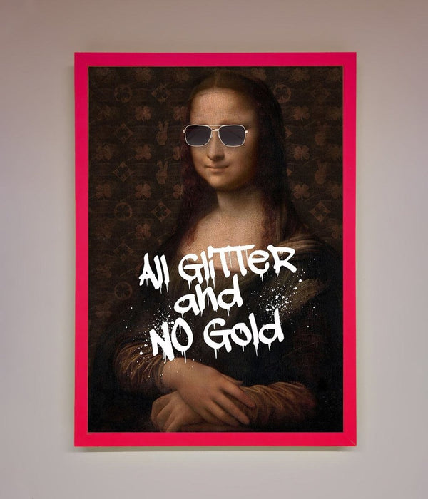 All Glitter No Gold Mona Lisa Framed Print - Hi Society