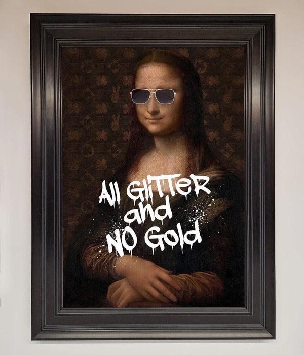 All Glitter No Gold Mona Lisa Framed Print - Hi Society