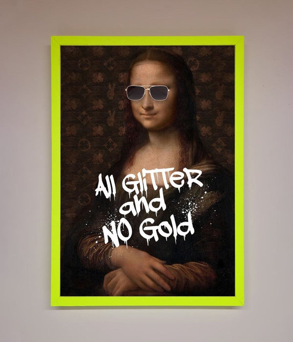 All Glitter No Gold Mona Lisa Framed Print - Hi Society