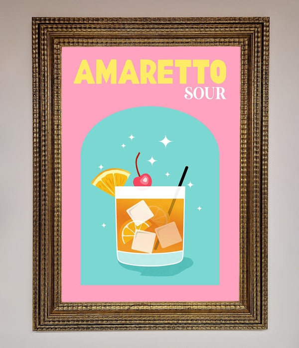 Amaretto Sour Cocktail Framed Wall Art - Hi Society