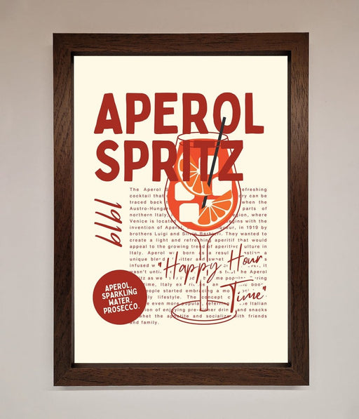 Aperol Spritz Happy Hour Cocktail Framed Wall Art - Hi Society