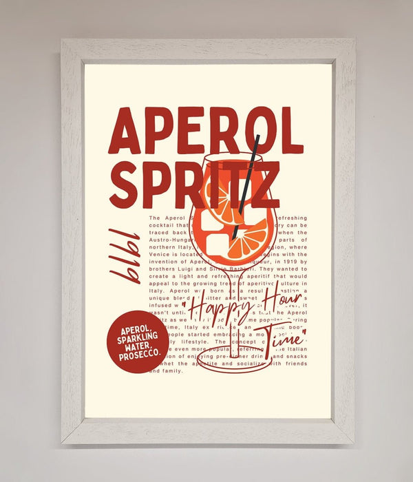 Aperol Spritz Happy Hour Cocktail Framed Wall Art - Hi Society