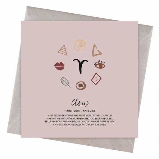 Aries Boho Astrology Birthday Card - Hi Society