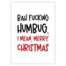 Bah Fucking Humbug Christmas Card - Greeting & Note Cards