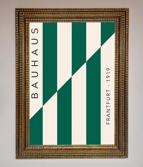 Bauhaus Green And White Framed Print - Hi Society